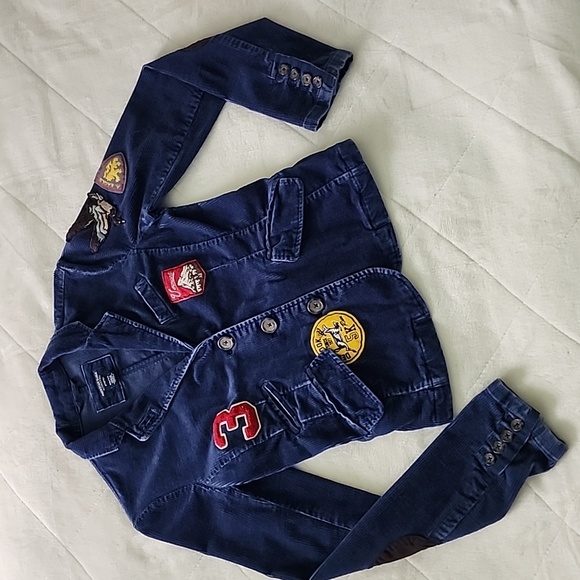 American Eagle Outfitters Jackets & Blazers - American Eagle Jacket / Deep Blue Stretch Cord / Vt. Patches